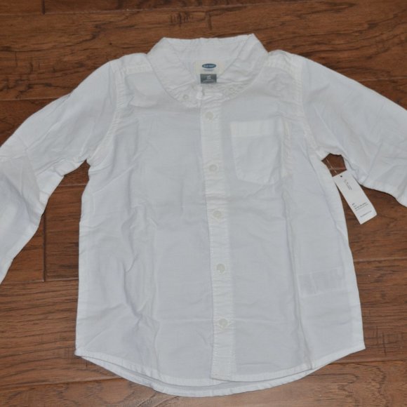 Old Navy Boys 100% Cotton White Button Down Shirt - Picture 1 of 4